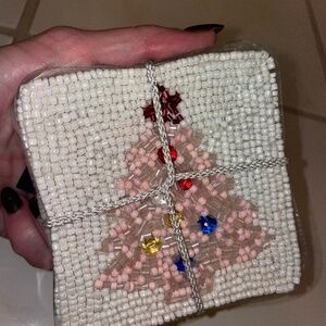 Christmas Tree Beaded Coasters